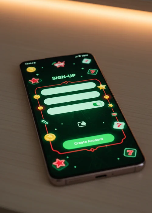 Black Bull Casino registration form on a mobile phone screen showing email and password fields